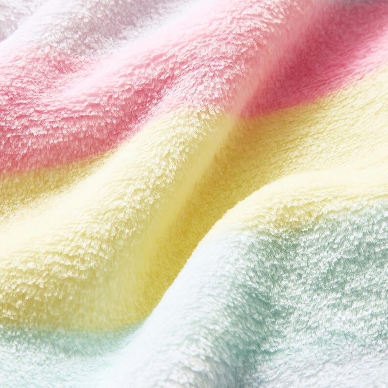 Mysfleece pastellfärgade regnbågsränder – ljusgul/rosa, image number 5
