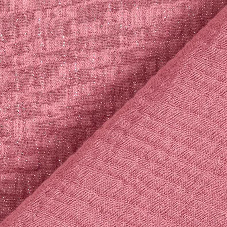Muslin/Dubbel-krinkelväv fina glitterprickar| by Poppy – gammalt rosa,  image number 4