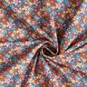 Bomullstyg Poplin Små blommor – indigo/ljus gammelrosa,  thumbnail number 3