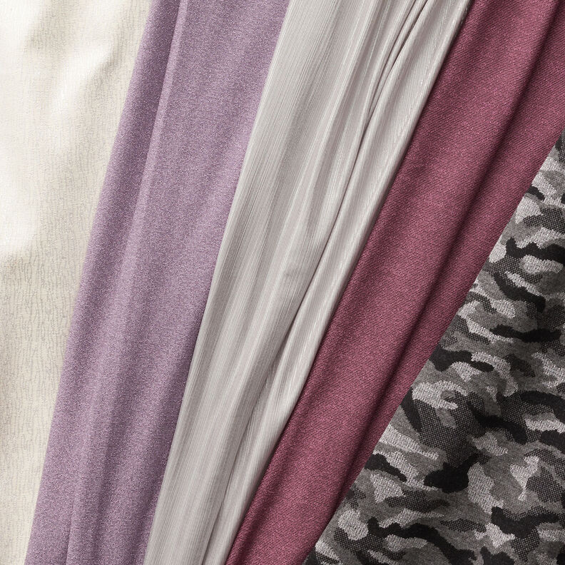 Klädtyg jacquard glittrande serpentinlinjer – vit/silver,  image number 6