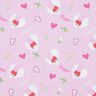 Bomullspoplin Peppa hjärtan Licenstyg | ABC Ltd – pastellviolett,  thumbnail number 1