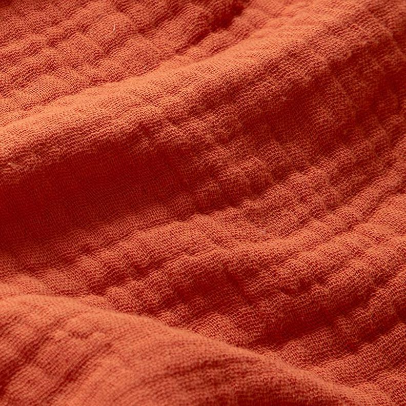 GOTS Bomullsmuslin i tre lager – terracotta,  image number 3