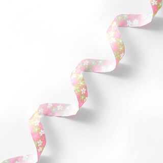 Satinband Blommor – pink/rosa, 