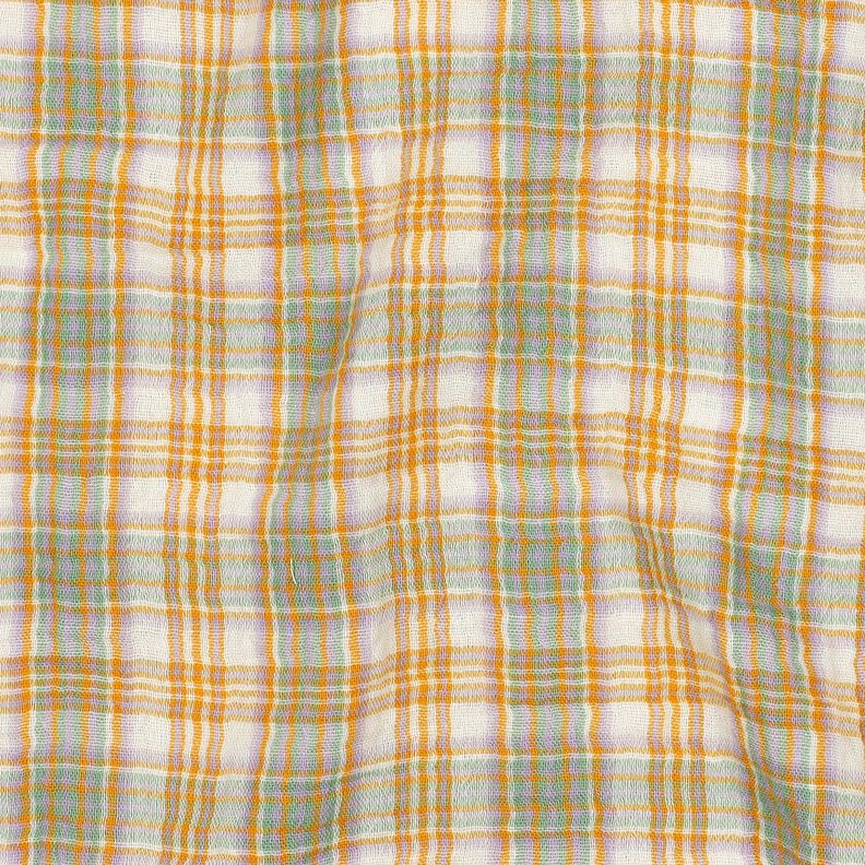 Muslin/Dubbel-krinkelväv Check | Poppy Fabrics – currygul/salvia,  image number 2