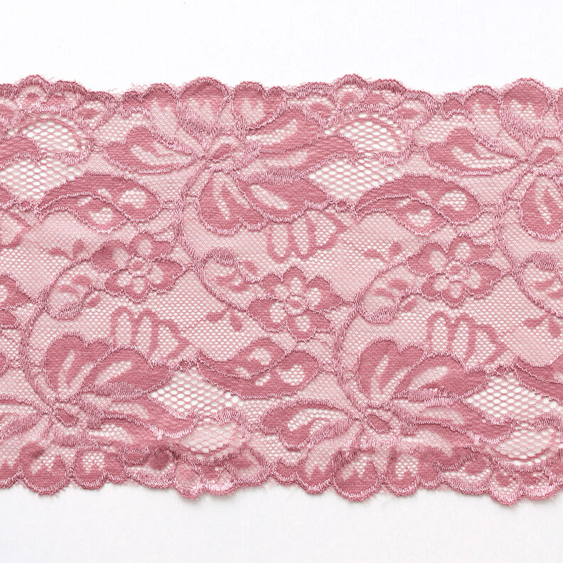 Elastisk spets [150 mm] – gammalt rosa,  image number 1