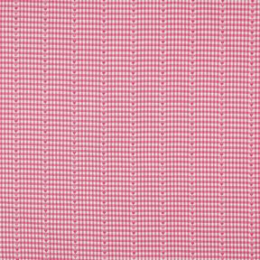 Bomullstyg Jacquard ruter och hjärtan – pink/vit,  Bomullstyg Jacquard ruter och hjärtan – pink/vit,