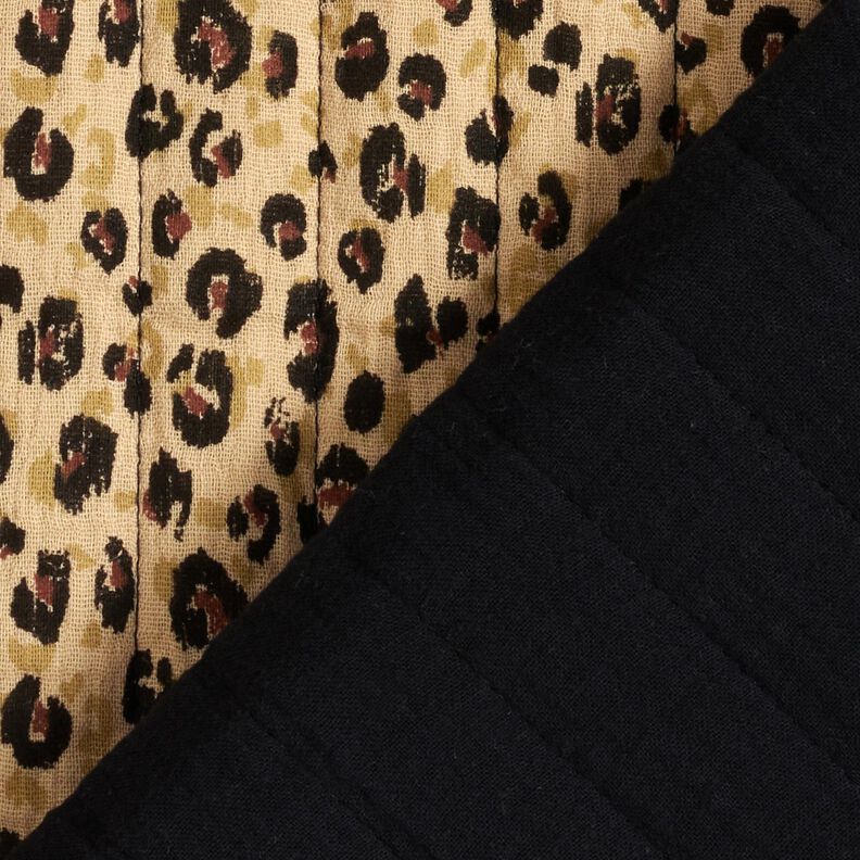 Muslin Quiltat tyg leo-tryck – beige/svart,  image number 5