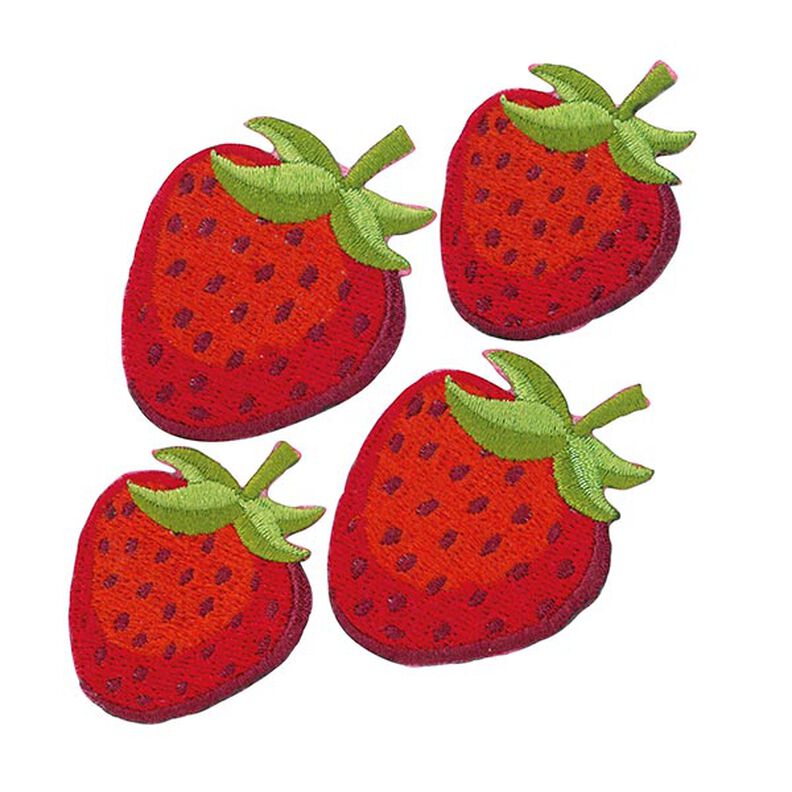 Applikation jordgubbar [ 4 styck ] | Kleiber – rött/grön,  image number 1