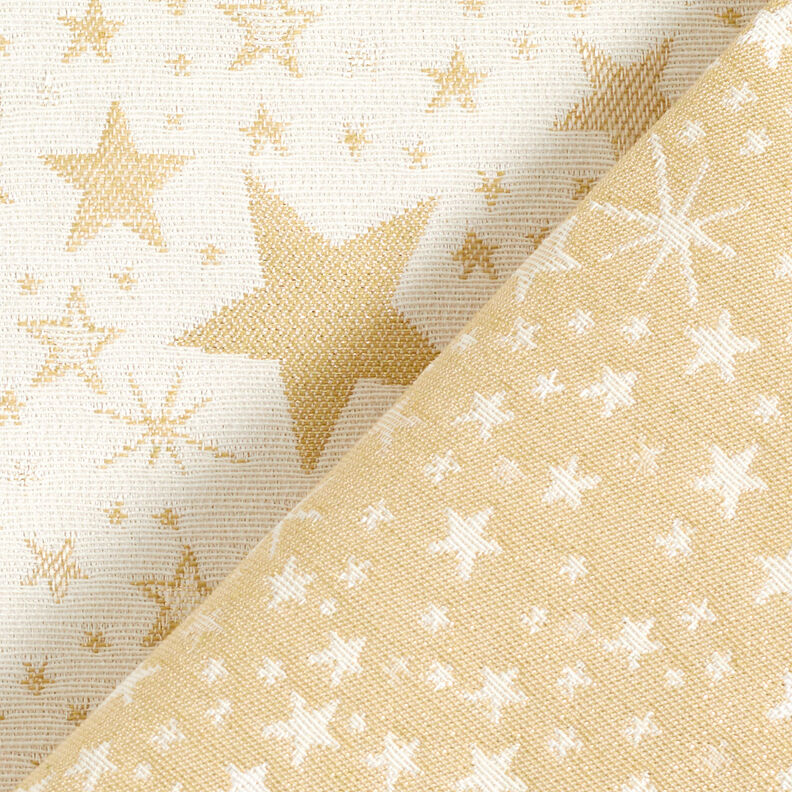 Dekorationstyg Jacquard Lurex Hav av stjärnor – ljusbeige/guld, image number 4