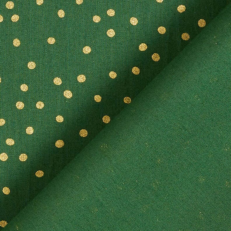 Bomullstyg Poplin fina prickar – grön/guld, image number 4