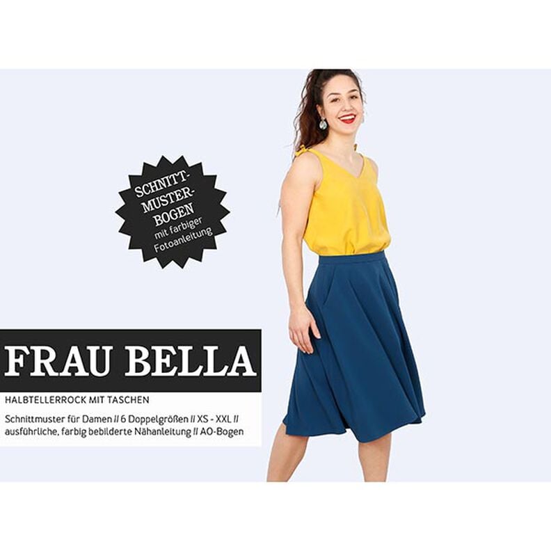FRAU BELLA - klockad kjol med fickor, Studio Schnittreif  | XS -  XXL,  image number 1