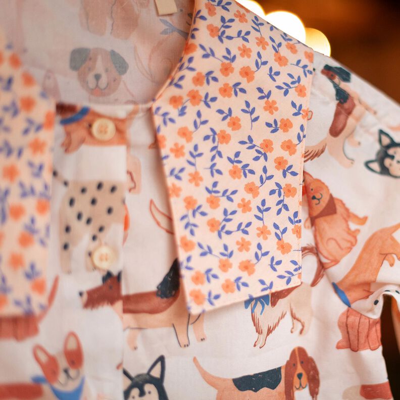 GOTS Bomullspoplin Spridda blommor | Poppy Fabrics – natur/persikofärgad, image number 7