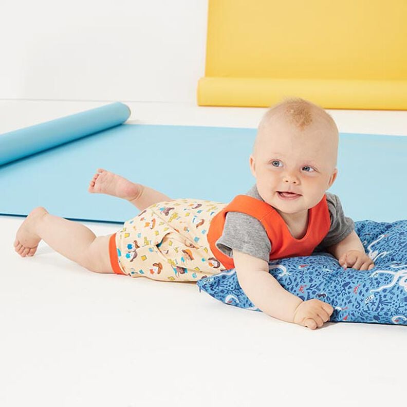 Bomullsjersey Medium Uni – brandgul,  image number 9