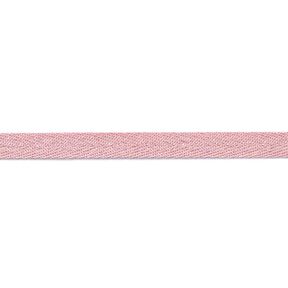 Vävt band Metallisk [9 mm] – gammalt rosa/silvermetallic, 