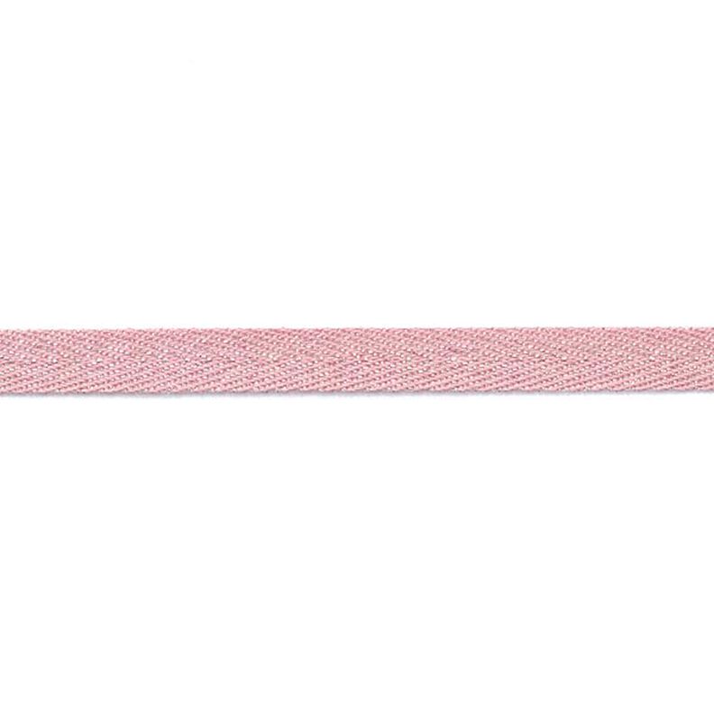 Vävt band Metallisk [9 mm] – gammalt rosa/silvermetallic,  image number 2