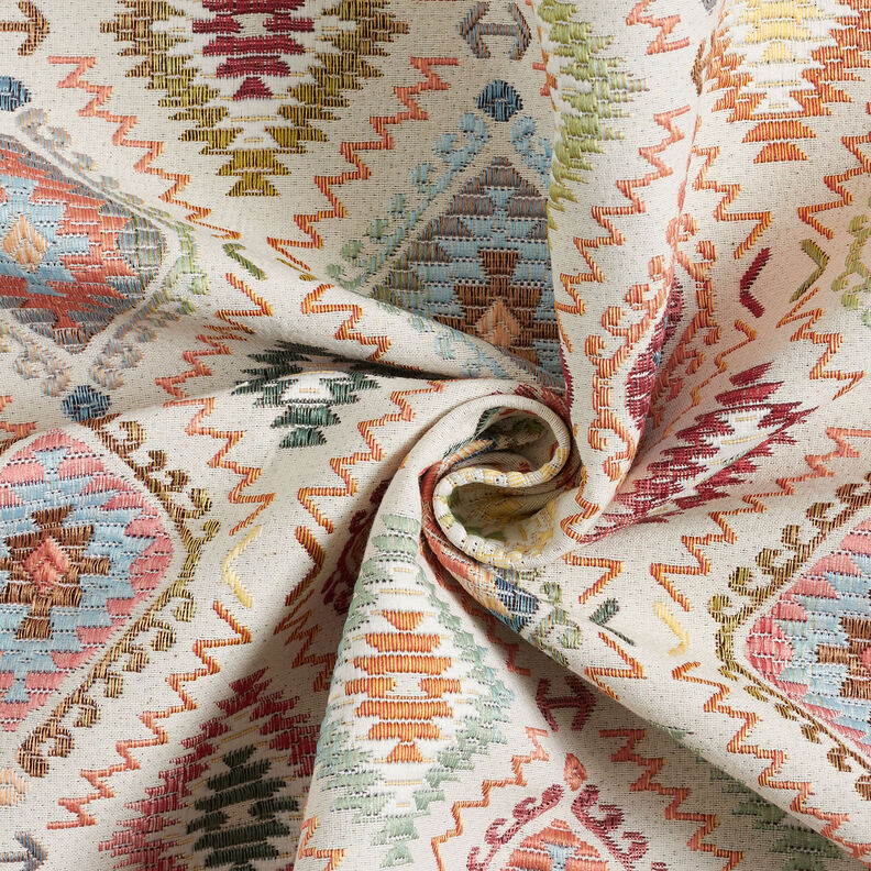 Dekorationstyg Jacquard Indisk matta – ljusbeige,  image number 4