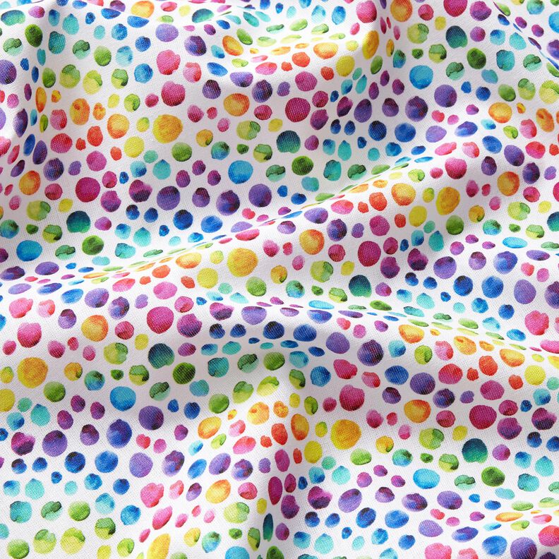Bomullspoplin regnbågsprickar Digitaltryck – vit/färgmix,  image number 2