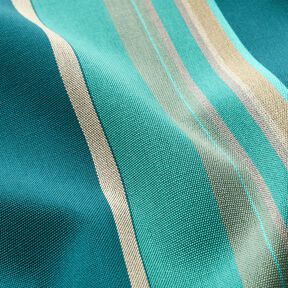 Outdoortyg Canvas blandade ränder – petrol/anemon, 