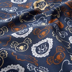 Bomullspoplin Djuransikten | Poppy Fabrics – blågrå, 