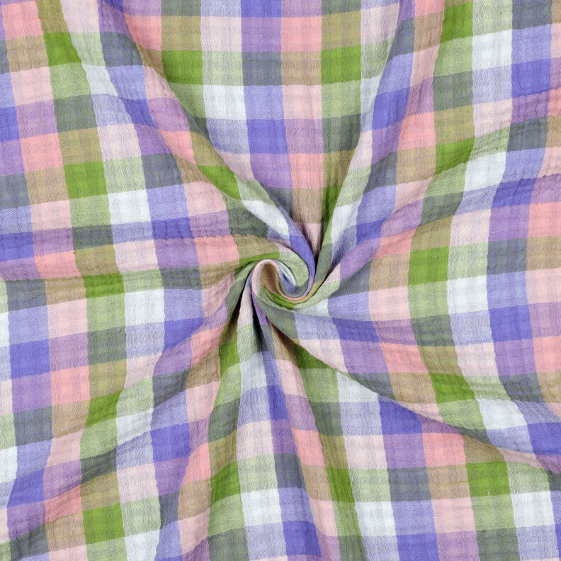 Muslin/Dubbel-krinkelväv Rutigt Dubbelsidigt | Poppy Fabrics – rosa/lavender, image number 3