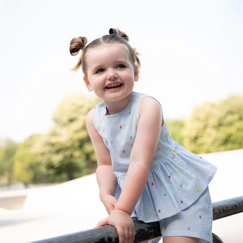 Fin bomullsbatist dobby och ränder | Poppy Fabrics – ljusblå/vit,  image number 5