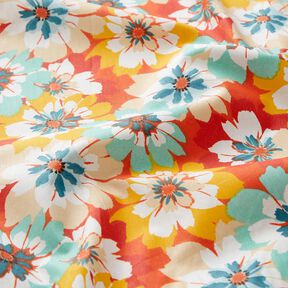Behandlad bomull Vårblommor – mint/terracotta, 