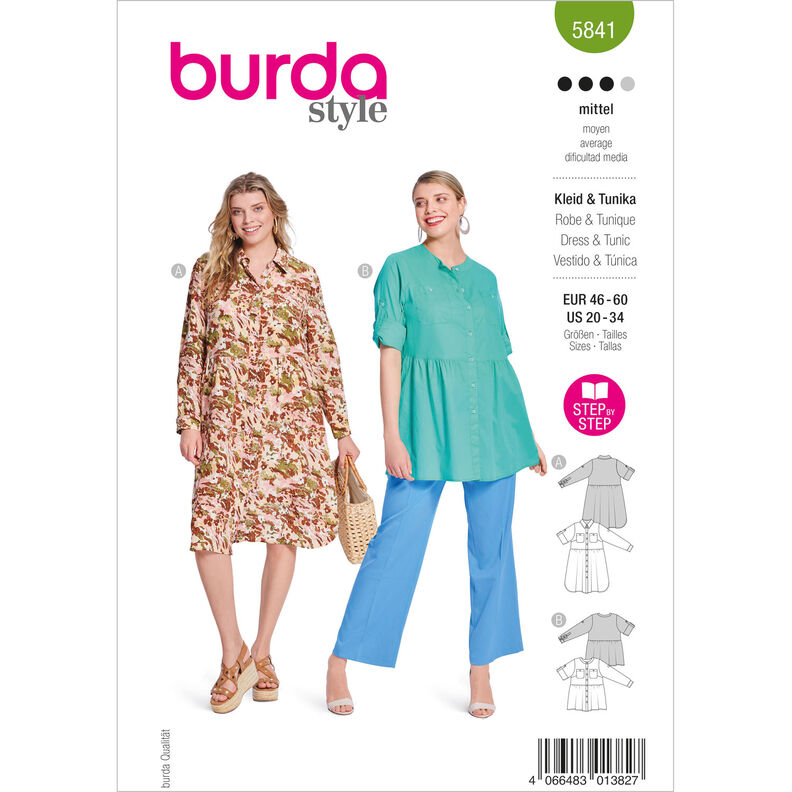 Plus-Size Klänning / Tunika | Burda 5841 | 46-60,  image number 1