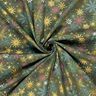 Bomullstyg Poplin stjärnmix – mörk furu/guld,  thumbnail number 3