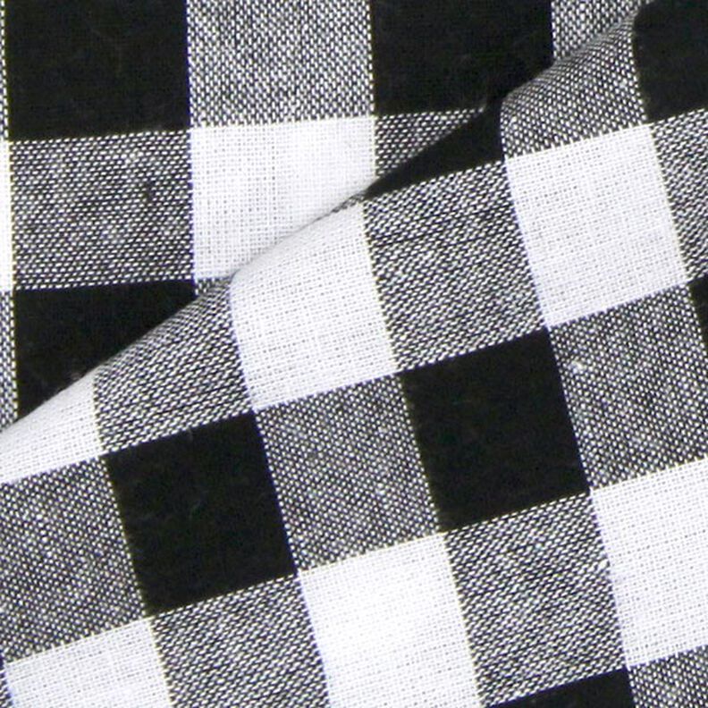 Bomullstyg Vichy rutig 1,7 cm – svart/vit,  image number 3