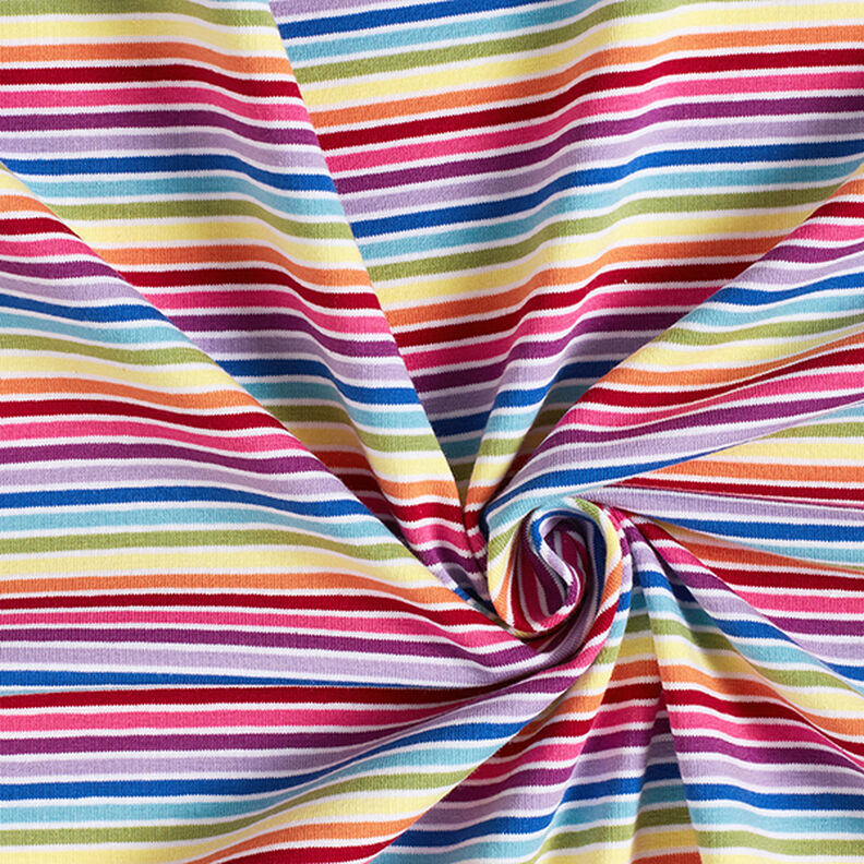 Bomullsjersey Regnbågsspiraler – vit/färgmix,  image number 3