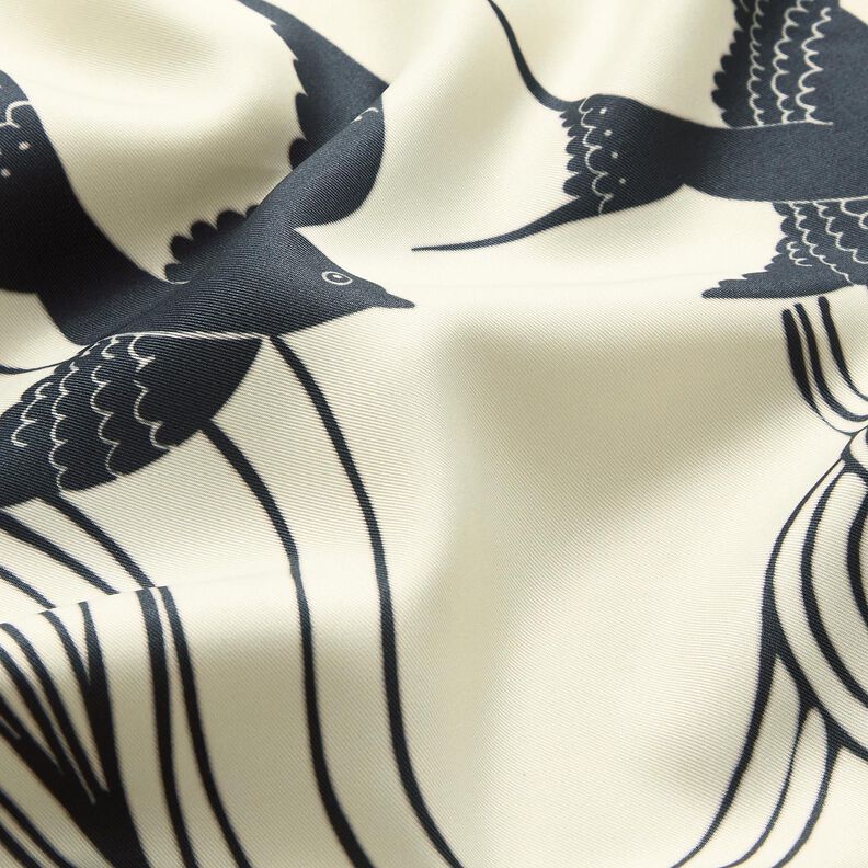 Satinpanel Svalor | Katia Fabrics – antracit/kräm, image number 8