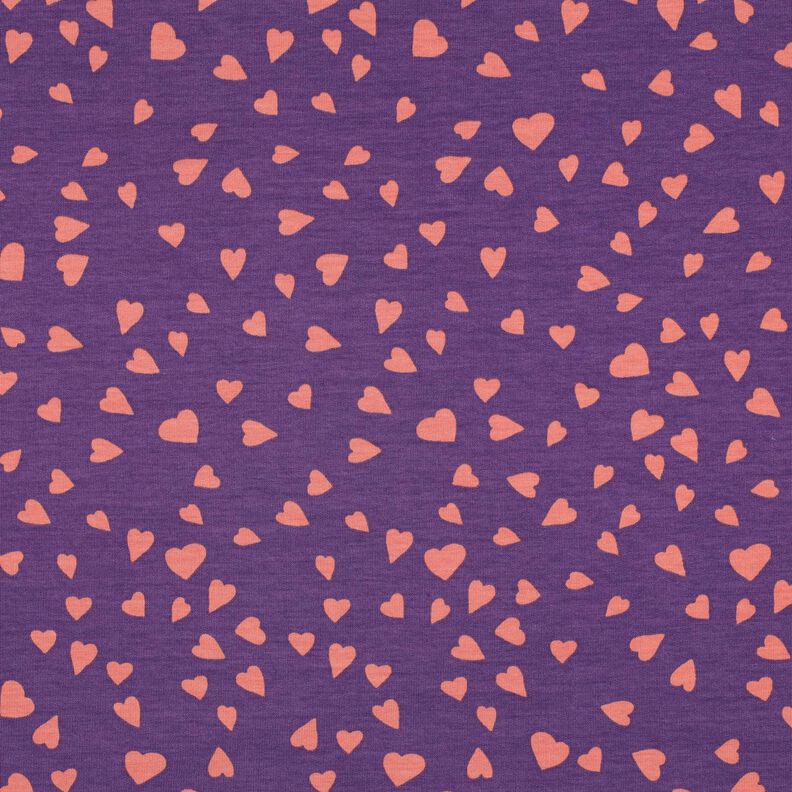 Sommarsweat hjärtan | Poppy Fabrics – lila/gammalrosa,  image number 1