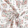 bomullstyg Perkal blommor i hjärtan – vit/rosa,  thumbnail number 3