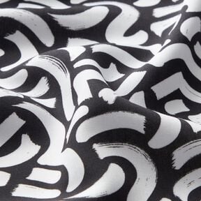 Viskostyg Abstrakta vågiga linjer – svart/vit, 