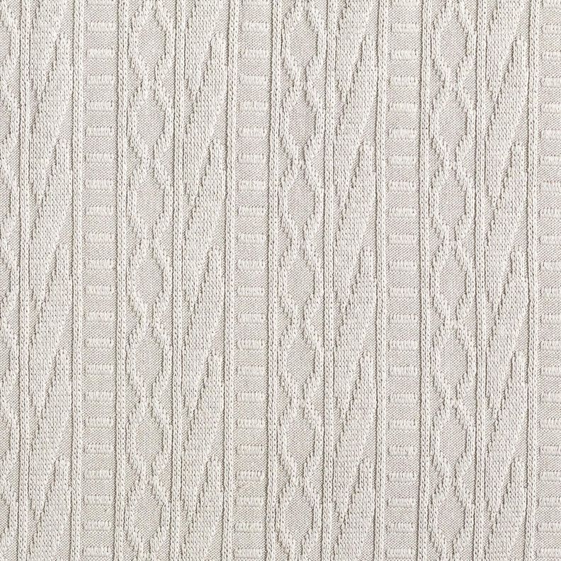 Jacquard Jersey bomullsmix dekorerade ränder – sidengrå,  image number 1