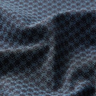 Stretch jacquard rombmönster – jeansblå, 