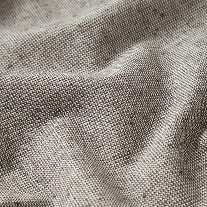Dekorationstyg halvpanama ribbstruktur återvunnen bomull – skiffergrått/vit,  image number 2