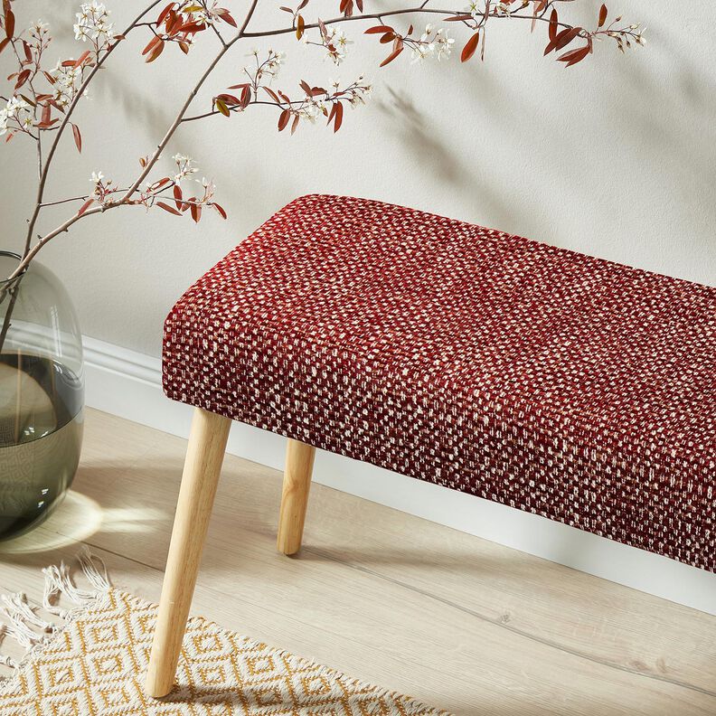 Stoppningstyg färgglad bouclé-look – bordeauxröd/kräm,  image number 5