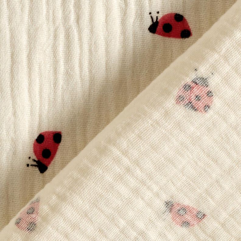 Muslin/Dubbel-krinkelväv Söta nyckelpigor – yllevit, image number 4