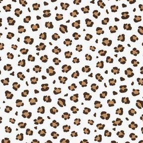 Bomullspoplin leopardm&ouml;nster &ndash; elfenbensvit/r&aring;djursbrun, 