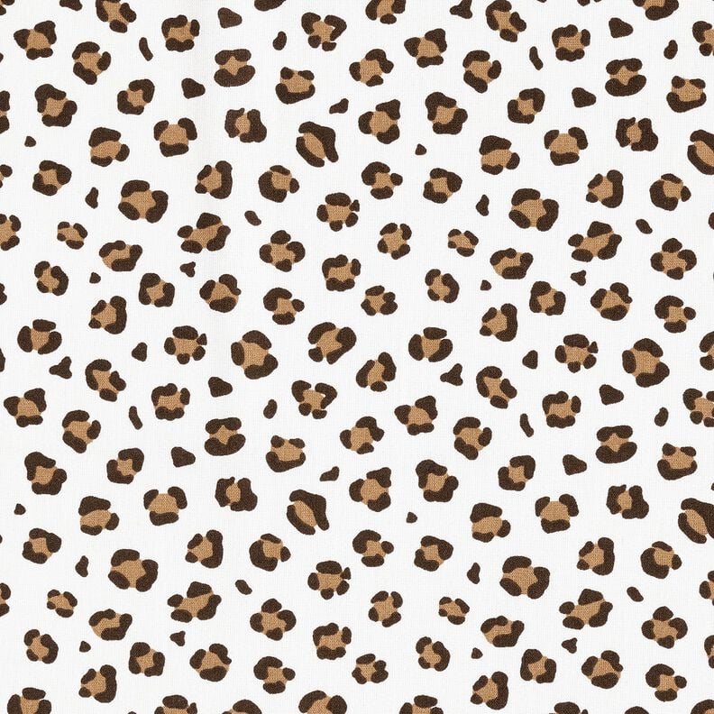 Bomullspoplin leopardm&ouml;nster &ndash; elfenbensvit/r&aring;djursbrun,  image number 1