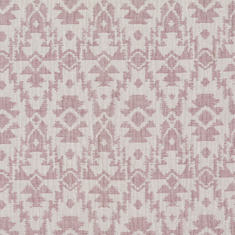 Muslin/Dubbel-krinkelväv Jacquard-Aztekmönster | by Poppy mörk gammelrosa/dimgrå, image number 1