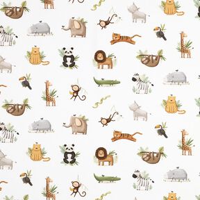 GOTS Bomullsjersey söta stäppdjur Digitaltryck | Poppy Fabrics – vit/ljusoliv,  GOTS Bomullsjersey söta stäppdjur Digitaltryck | Poppy Fabrics – vit/ljusoliv,