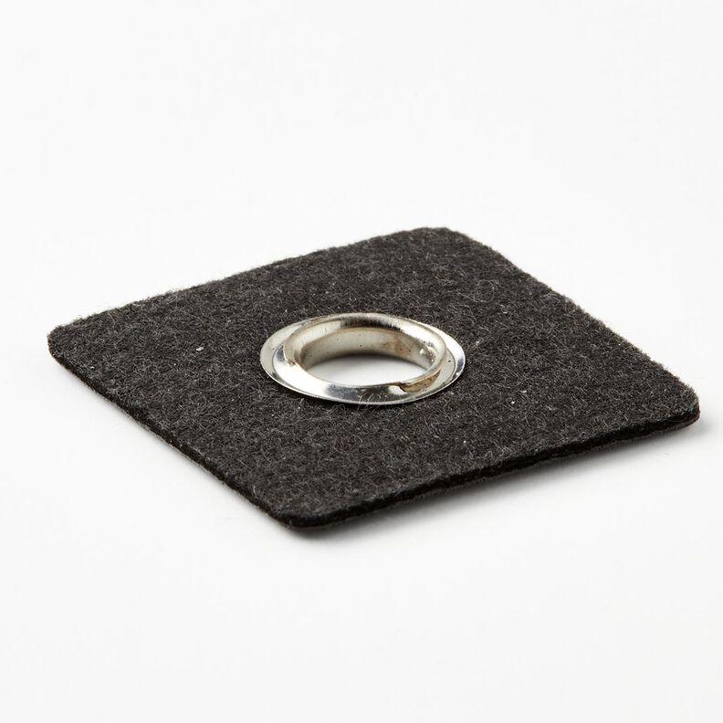 Öljettlapp [30 x 30 mm] – svart/silvermetallic,  image number 3