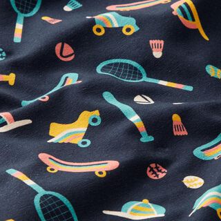 Bomullsjersey retro-sport | PETIT CITRON – nattblå, 