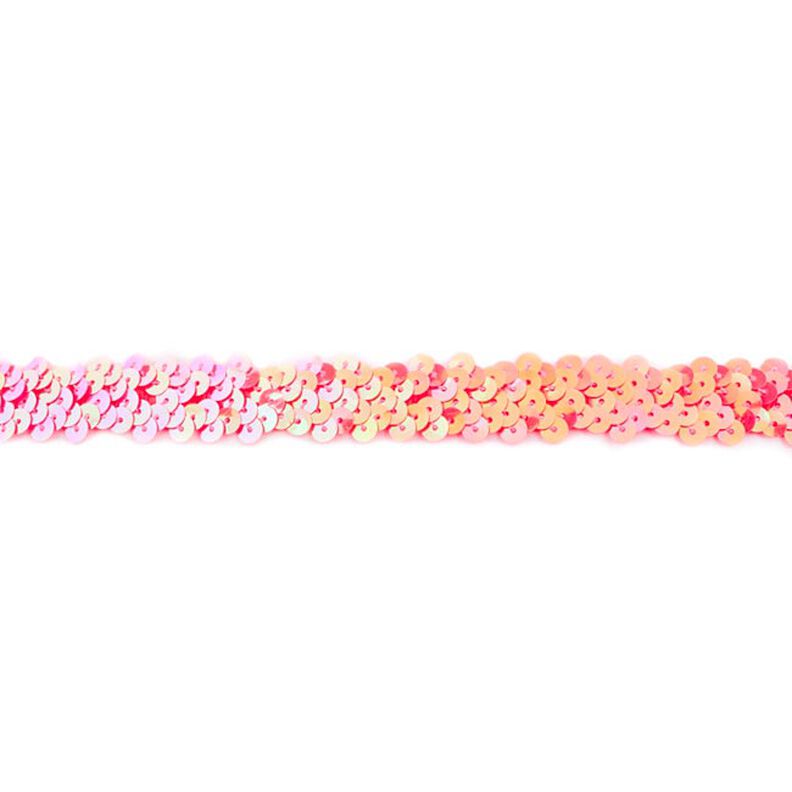 Elastisk paljettbård [20 mm] – persikofärgad/rosa,  image number 1