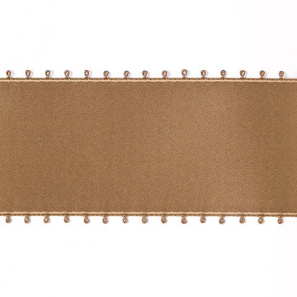 Satinband Picotkant - mörkbeige, image number 1