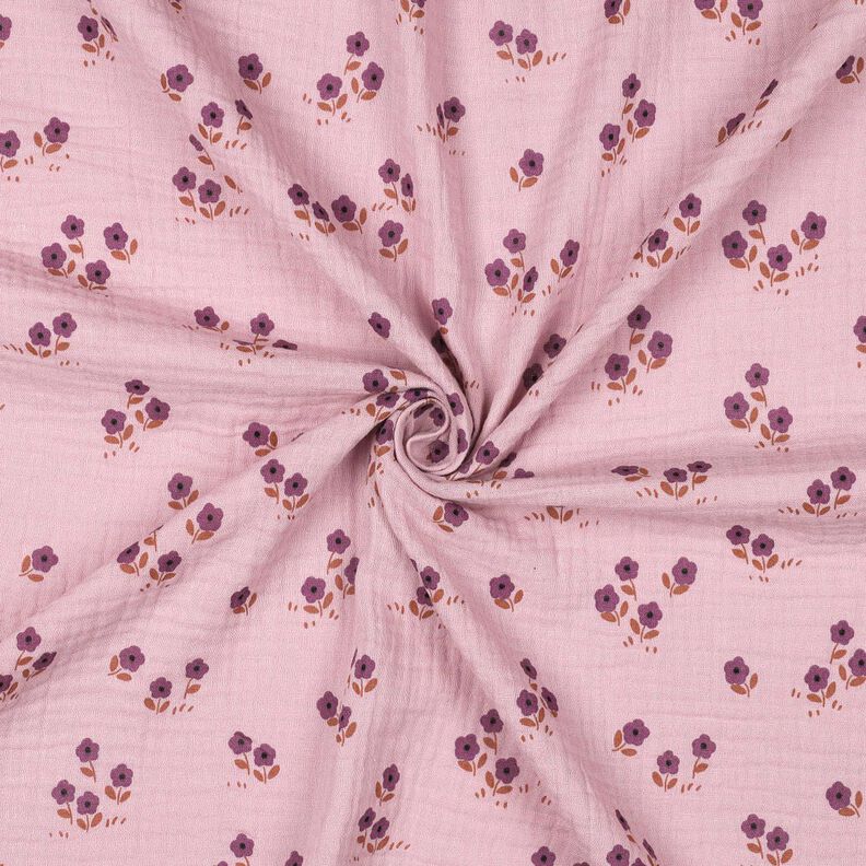 Muslin/Dubbel-krinkelväv småblommor | Poppy Fabrics – ljus gammalrosa,  image number 3