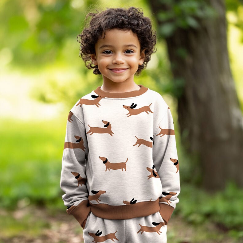 Sweatshirt Ruggad glada taxar | Poppy Fabrics – elfenbensvit, image number 5