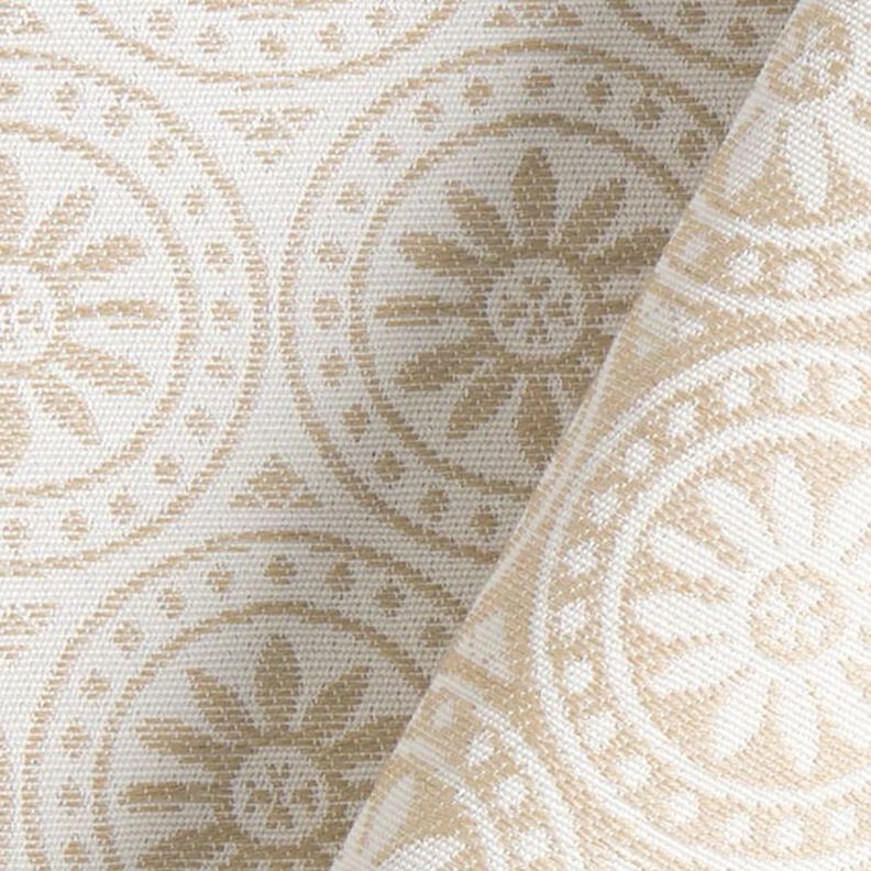 Outdoortyg jacquard Cirkel-ornament – beige/yllevit,  image number 4